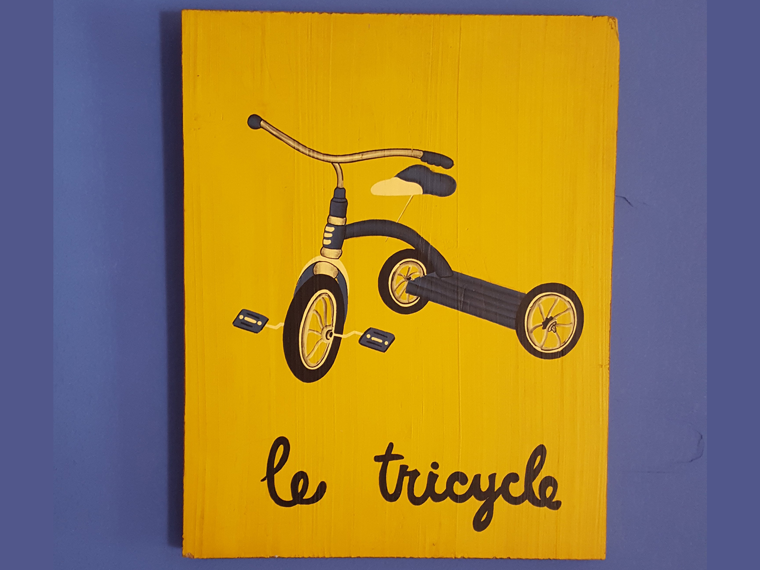 le tricycle wooden artwork